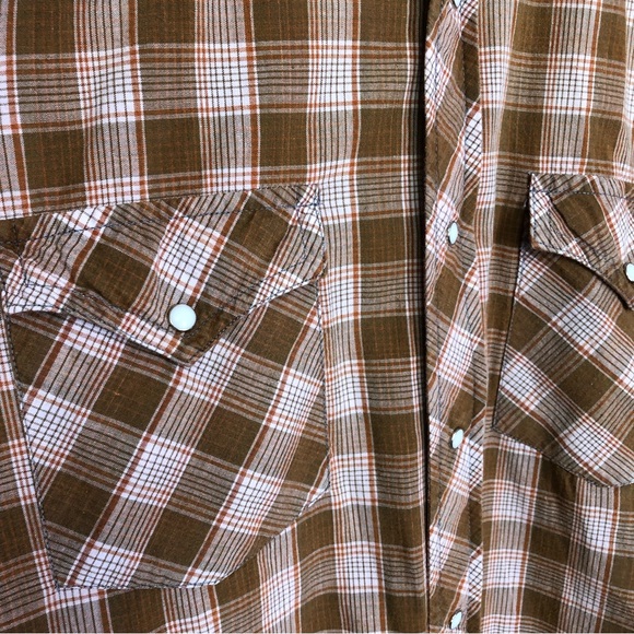 Vintage 60's Western Style Shirt - Chest 46 - Unisex - Cotton Button Down - Med - Picture 9 of 14
